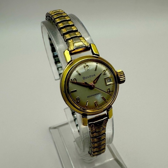 Bulova Accessories - Vintage Bulova Women’s Self-Winding Watch | Two-Tone Stretch Bracelet | Date